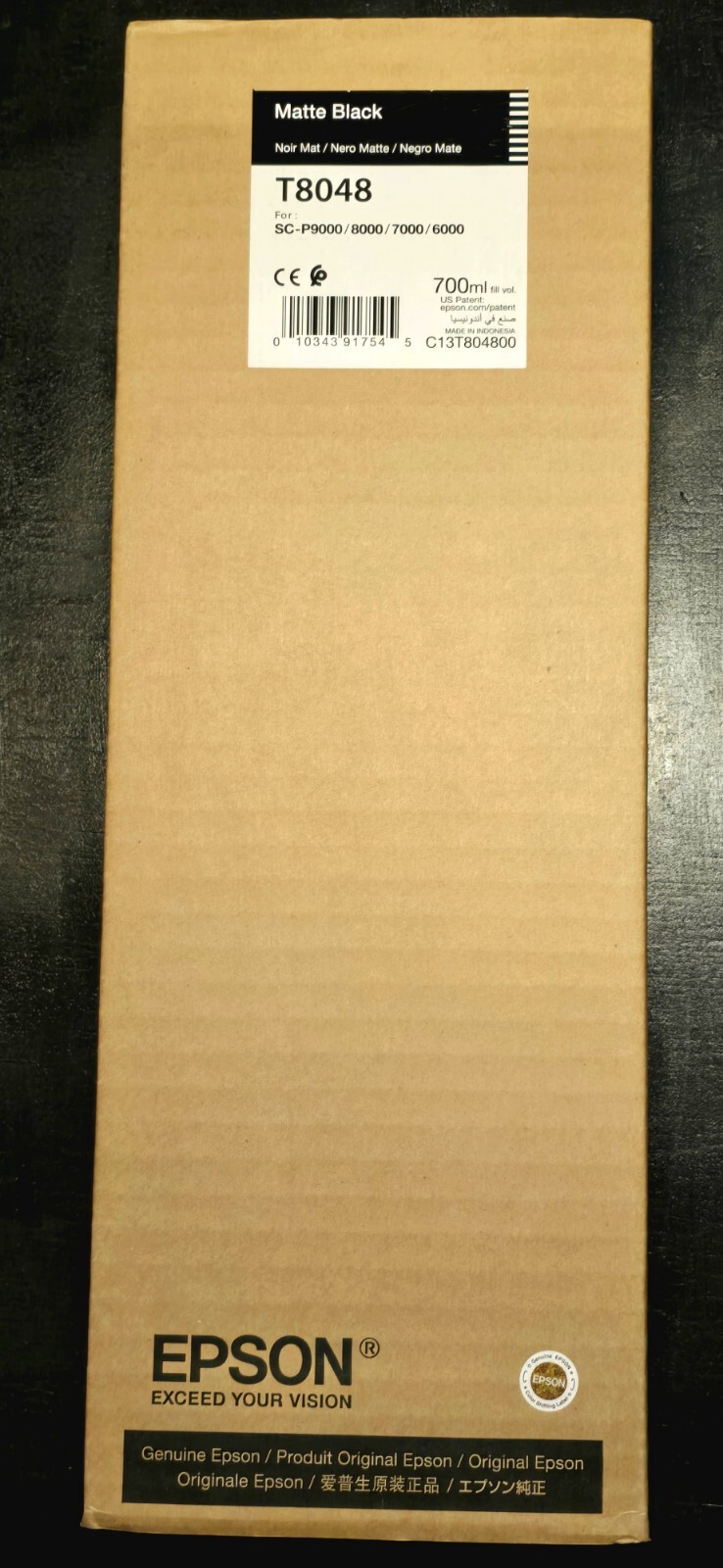 Epson T8048 Matte Black Ink Cartridge 700ml Exp 04/2022