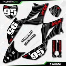 Black Red Fierce Graphics Kit fits Kawasaki KLX110 10-25 Decal Sticker KLX 110