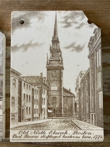 Antiguos azulejos de calendario McDuffee Stratton Boston aduana y antigua iglesia norte 1902 - Imagen 2 de 7
