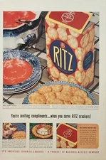1940 Nabisco Ritz Crackers Vintage Ad inviting compliments