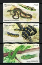MALAYSIA 2025 ZODIAC LUNAR NEW YEAR OF SNAKE COMP. SET OF 3 STAMPS IN MINT MNH