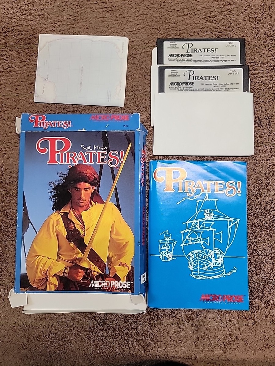 1987 Micro Prose Sid Meier's Pirates! for PC IBM Tandy 5.25 Floppy