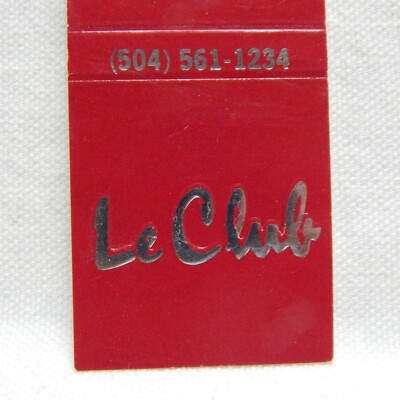 HYATT REGENCY NEW ORLEANS, & LE CLUB, LA., REAR STRIKE MATCHBOOK