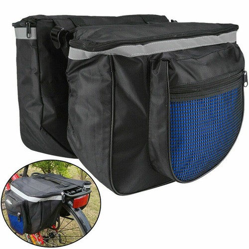 Double Panniers Bag Bike Bicycle Cycling Rear Seat Trunk Rack Pack Saddle Bag SZ - Picture 6 of 14