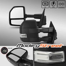 FOR 15-18 F150 POWER/HEATED LED SIGNAL/PUDDLE/AUXILIARY LIGHT TOWING MIRRORS