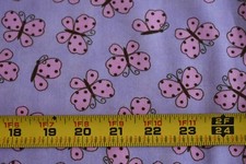 By 1/2 Yd, Pink Butterflies on Lavender Cotton, Fabric Traditions/2009, N2678