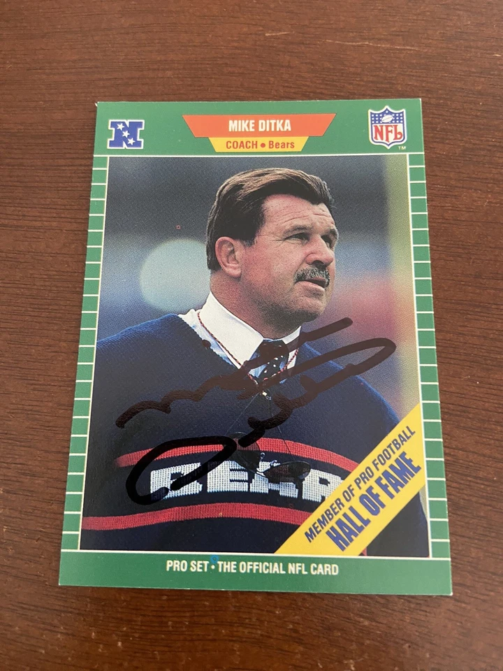 1989 Pro Set Mike Ditka Autographed Football Card Coach #53 Chicago Bears - Image 3 of 4