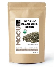 1 POUND CERTIFIED ORGANIC PREMIUM BLACK CHIA SEEDS - Gluten-Free & Non-GMO