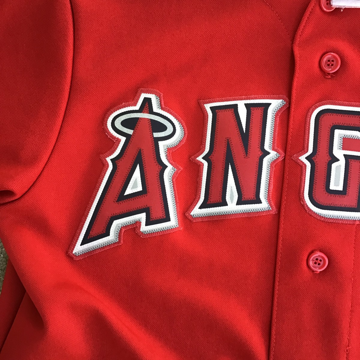 Majestic Los Angeles Angels Baseball Anaheim Red Jersey Men Small