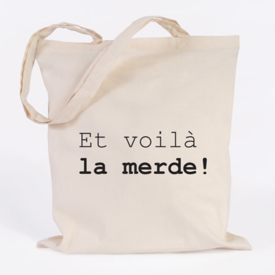 JUNIWORDS Jutebeutel Motiv ''Et voilà la merde!'' ver. Farben Geschenk Tasche