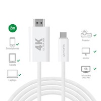 USB-C Auf Hdmi Kabel 2M | 4K@60Hz Video | Weiß