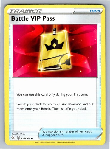 Battle VIP Pass 225/264 Uncommon Fusion Strike Pokemon Trainer Card
