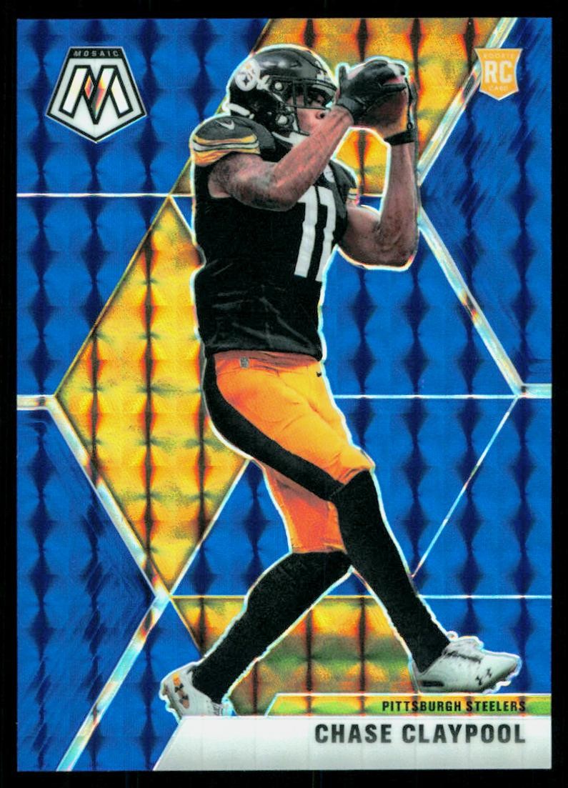 2020 Panini Mosaic #220 Chase Claypool Prizm Blue #/99