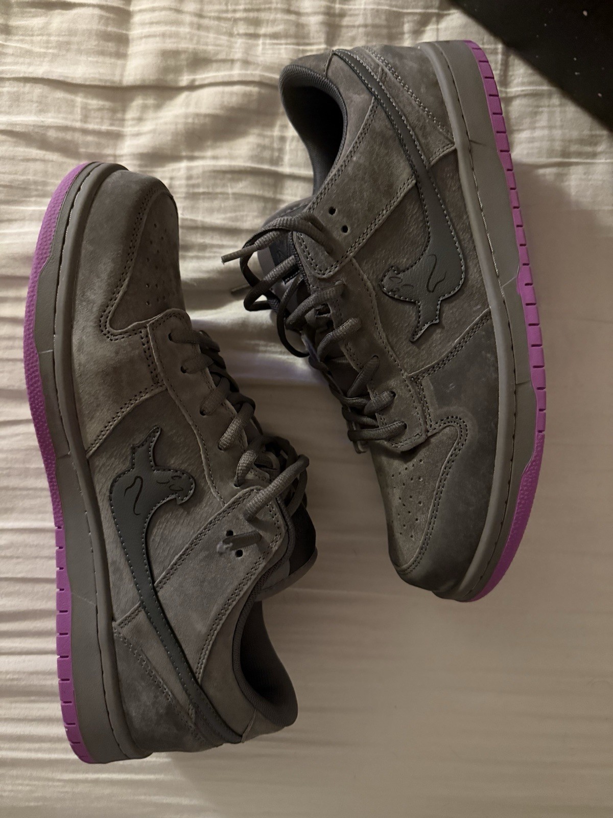 Gav Custom Ghost Men’s Sz 13 Grey Suede Purple Shoes Brand New In Box Rare image 7