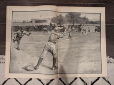 Harper’s Weekly – September 10, 1887 – Iconic “Thrown Out On Second” Baseball 