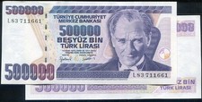 Turkey  ,P212, 500000-LIRA, 1970  UNC