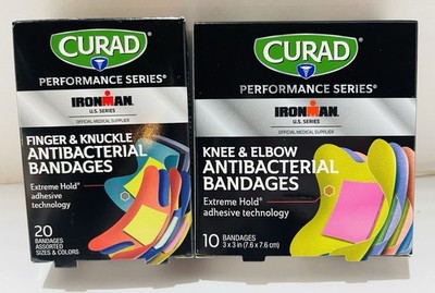 Curad Performance 10 Knee & Elbow AND 20 Finger & Knuckle Antibacterial Bandages