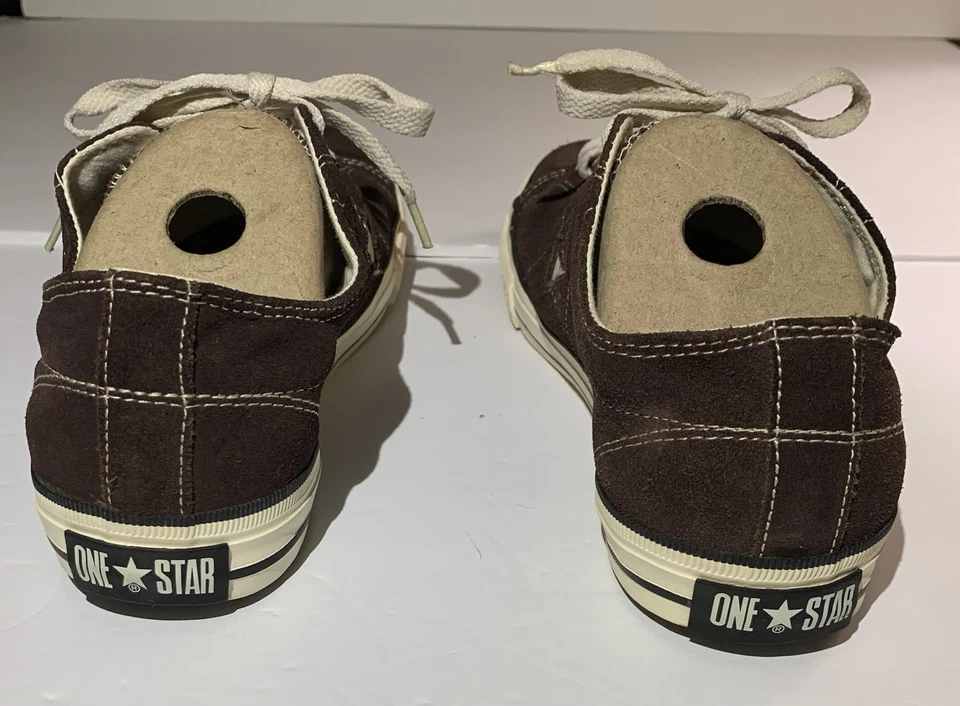 Zapatos de caña baja de cuero/gamuza marrón Converse One Star vintage de 10, para hombre 8 Foto 3 de 4