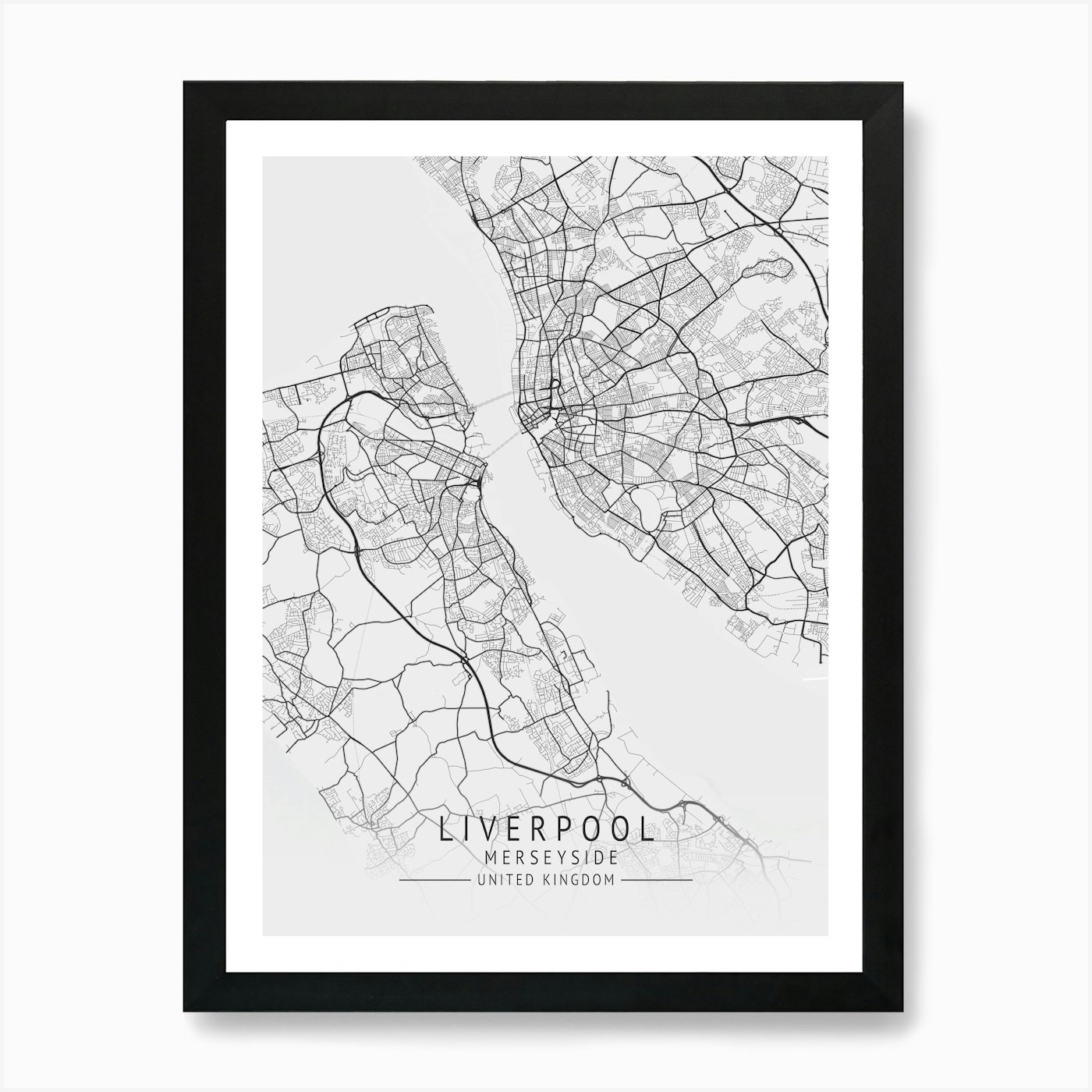 Liverpool City Map Canvas Print Art Framed Wall Art Poster Canvas Print Picture