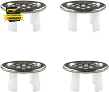 4 Pack Mesh Chrome Sink Overflow Drain Cover round Basin Cover, Bathroom Sink Ov