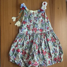 Vintage Chocolate Soup Girls Floral Size 6 Jumper Dress W/ Appliqu Flowers