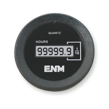 ENM T1160FB Hour Meter,LCD,Flush Round,2 in. dia. 2PAX5