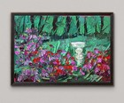 6x8 Contemporary Expressionist Floral Landscape Original Art Oil Painting