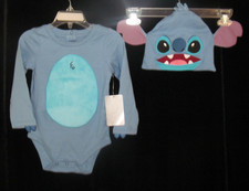 NWT Disney Store Baby Lilo  STITCH Bodysuit  Hat Halloween Costume 18-24 M
