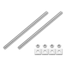 2Pcs Fully Threaded Rod, M8 x 120mm 304 Stainless Steel with Nuts Washers
