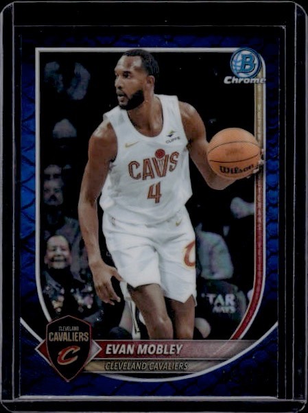 2025-26 Bowman - Chrome Evan Mobley #BCV-93 Blue Reptilian Refractor /150