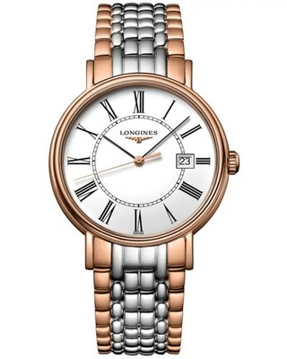 Longines Presence Quartz 38.5mm White Dial Two-Tone Men's Watch L4