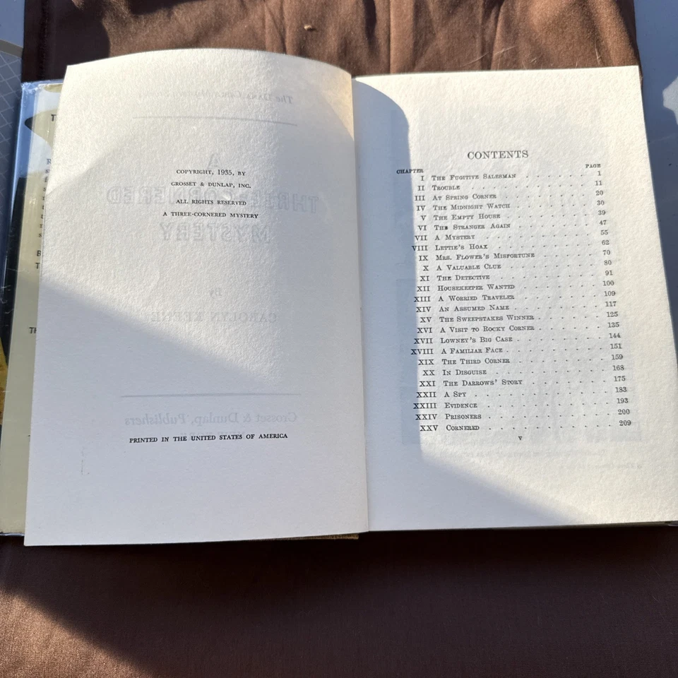 Dana Girls Mysteries #4 A Three Cornered Mystery By Caroyln Keene 1935 HC - Image 4 of 4