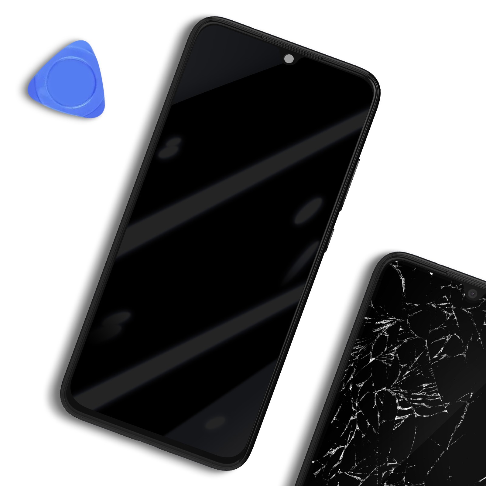 Écran pour Xiaomi Mi A3 avec châssis gris assemblage d'origine complet