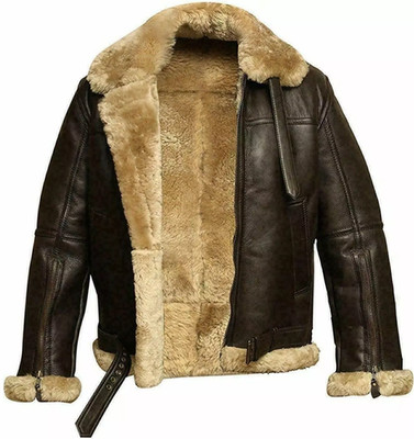 Men s RAF Shearling Leather Bomber Jacket   Real Sheepskin Aviator Flight Coat