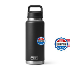 YETI Rambler 36 oz Bottle Vacuum Insulated Stainless Steel Chug Cap Black
