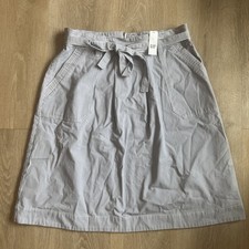 Gap Factory Vtg Women's Blue  White Stripped Cotton Skirt Size 16 NWT Bow Y2K