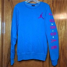 Nike Air Jordan Flight Classic Sweatshirt Teal Pink Crew Size SM Womens