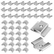 42 Pack Solar Panel Mid Clamps, Clamps Bulk, Silver