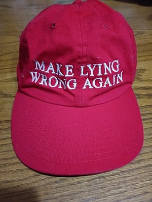 MAKE LYING WRONG AGAIN Embroidered hat/cap  ~ Pre-Owned