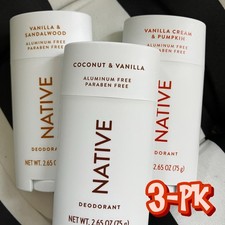NATIVE Deodorant Aluminum Free Vanilla Scented Variety Lot of 3