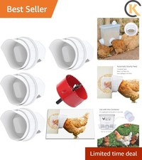 DIY Chicken Feeder Rain Proof Poultry Feeder Port Gravity Feed Kit for Bucket...