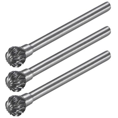 uxcell Tungsten Carbide Rotary Files 1/8'' Shank, Double Cut Ball Shape... 