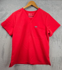 Figs Catarina One Pocket Scrub Top V Neck Womens Large Orange