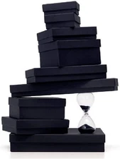 888 Display - Pack of 20 Boxes of 7" x 5" x 1 1/4" Black Matte Cotton Filled Box