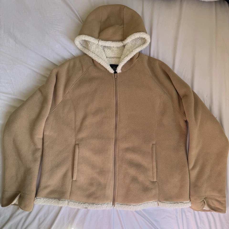 Sudadera con capucha para mujer Faded Glory tostada forrada de sherpa cremallera completa talla XSmall Foto 2 de 4