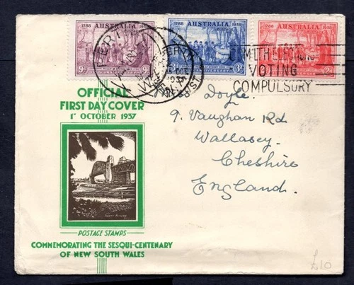 Australia - 1937 150th Anniversary of New South Wales First Day Cover
