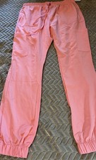 Elite Med Large Scrub Pants Peach Pink Color Elastic Ankle Waist Drawstring Read