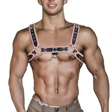 Punk PU Leather Harness for Man Adjustable Leather Harness Body Chest Half Ha...