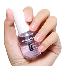 Clear Nail Polish Top Coat, High Gloss Shine Top Coat Quick Air Dry UV-Resist...