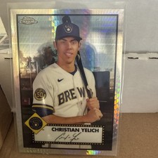 2021 Topps Chrome Platinum Anniversary Christian Yelich #164 Prism Refractor